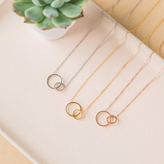 2 Linked Circles Necklace
