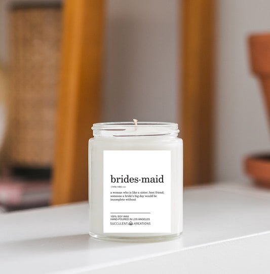 Bridesmaid Definition Candle