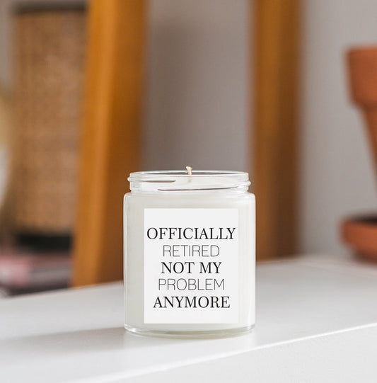"Officially Retired" Candle